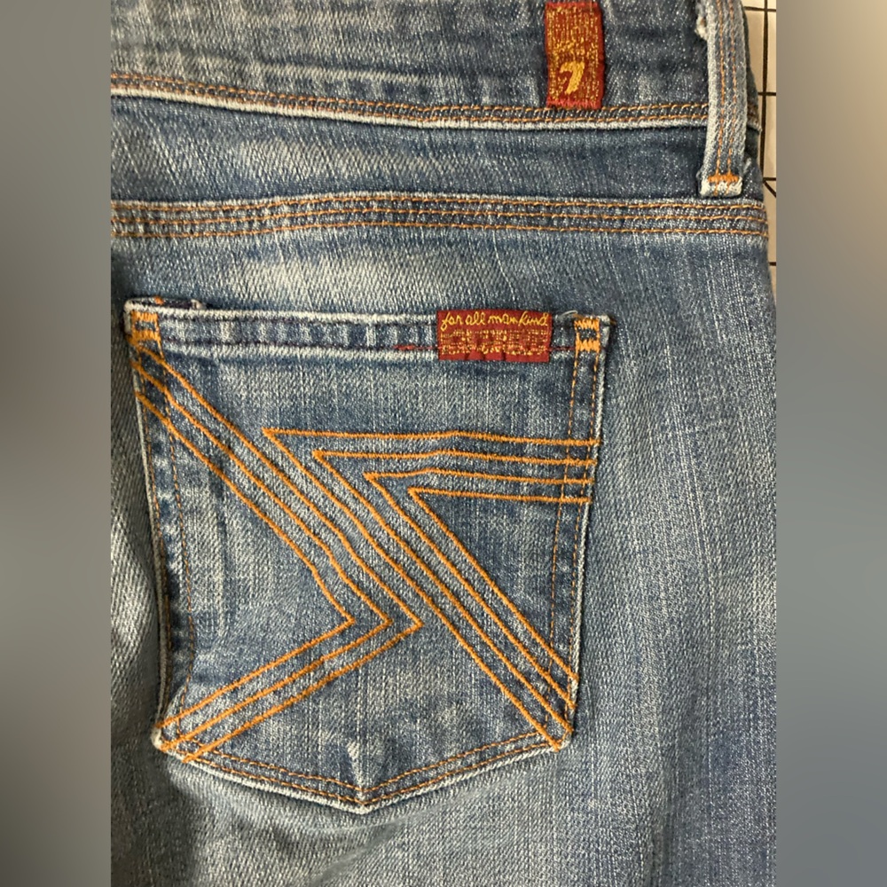 7 For All Mankind Blue Boot Cut Jeans